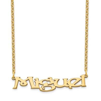 Fancy Block Nameplate Necklace 14k Gold XNA938Y, MPN: XNA938Y, 191101992728