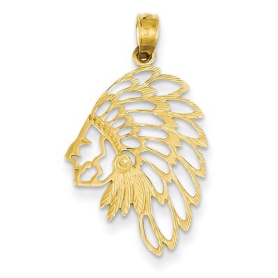 Cut-out Head Dress Pendant 14k Gold D4081, MPN: D4081, 637218008896