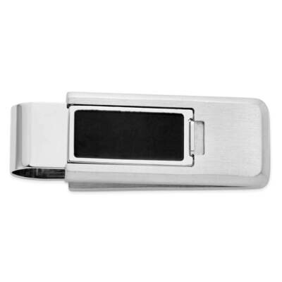 Black Resin Flip Money Clip Stainless Steel KW775, MPN: KW775,