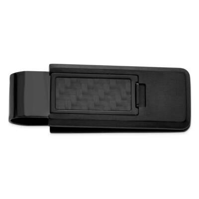 Ip-Black Carbon Fiber Inlay Flip Money Clip Stainless Steel KW771, MPN: KW771,
