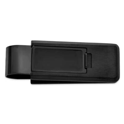 Black Ip with Black Resin Flip Money Clip Stainless Steel KW773, MPN: KW773,