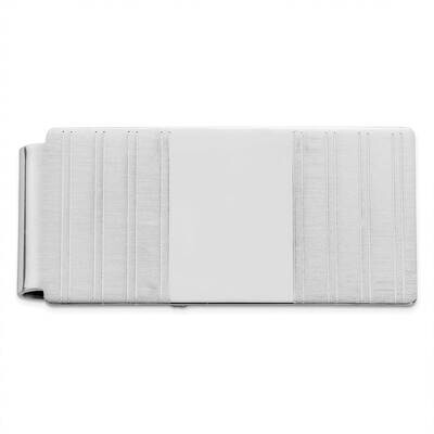 Rhodium-Plated Kelly Waters Hinged Engravable Grooved Money Clip KW754, MPN: KW754,