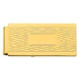 Gold-Plated Kelly Waters Hinged Engravable Patterned Money Clip KW749, MPN: KW749,