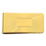 Gold-Plated Kelly Waters Engravable Grooved Starburst Money Clip KW743, MPN: KW743,