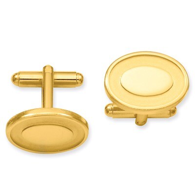 Kelly Waters Oval with Engravable Area Cufflinks Gold-plated KW608, MPN: KW608, 886774644813