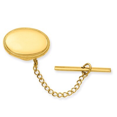 Kelly Waters Oval Beaded Tie Tack Gold-plated KW603, MPN: KW603, 196904086391