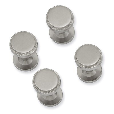 Kelly Waters Four Piece Florentined Beaded Tuxedo Studs Rhodium-plated KW591, MPN: KW591, 886774644…