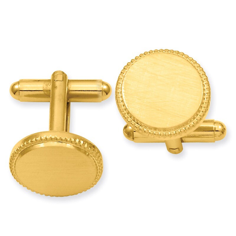 Kelly Waters Florentined Round Beaded Cufflinks Gold-plated KW588