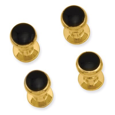 Kelly Waters Four Piece Black Epoxy Tuxedo Studs Gold-plated KW583, MPN: KW583, 886774644721
