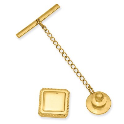 Kelly Waters Square Tie Tack Gold-plated KW579, MPN: KW579, 196904086407