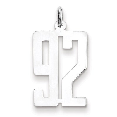 Charm Number 92 Elongated Pol Sterling Silver Small QES92, MPN: QES92, 191101274176
