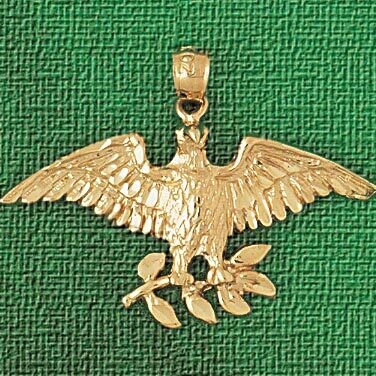 Dazzlers Jewelry Eagle Pendant Necklace Charm Bracelet in Yellow, White or Rose Gold 2808, MPN: DZ-…