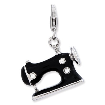 3-D Sewing Machine Charm Sterling Silver Enameled QCC818 by Amore La Vita, MPN: QCC818, 886774235493