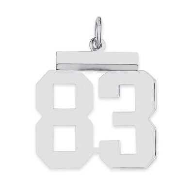 Pendant Number 83 Polished Sterling Silver Medium QMS83, MPN: QMS83, 191101278556