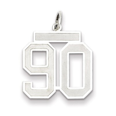 Pendant Number 90 Satin Sterling Silver Medium QPM90, MPN: QPM90, 883957127682