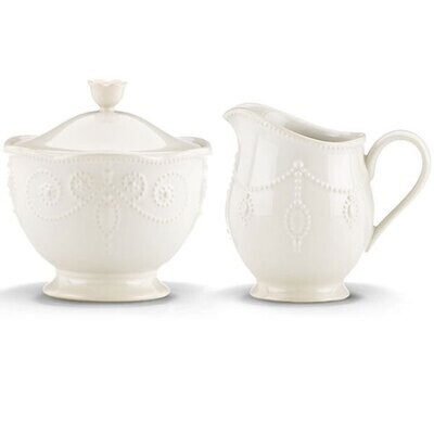 Lenox French Perle White Sugar &amp; Creamer Set 822944, MPN: 822944, 882864324795