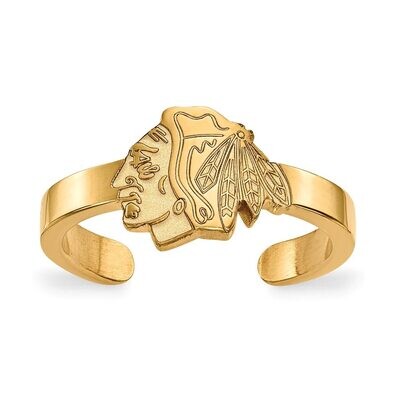 Chicago Blackhawks Toe Ring Gold-plated Silver GP026BLA, MPN: GP026BLA, 886774929453
