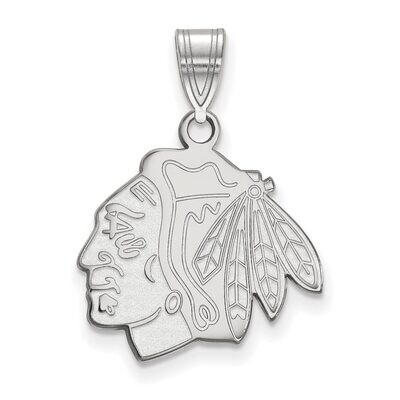 Chicago Blackhawks Medium Pendant Sterling Silver SS003BLA, MPN: SS003BLA, 886774745008