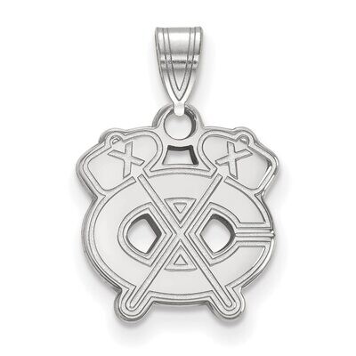 Chicago Blackhawks Small Pendant 10k White Gold 1W038BLA, MPN: 1W038BLA, 886774734163