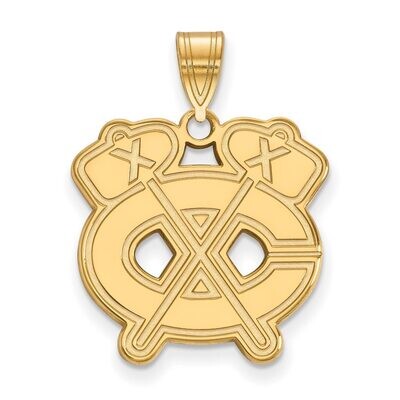Chicago Blackhawks Large Pendant Gold-plated Silver GP039BLA, MPN: GP039BLA, 886774744506