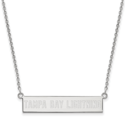 Tampa Bay Lightning Small Bar Necklace Sterling Silver Rhodium-plated SS040LIG-18, MPN: SS040LIG-18…