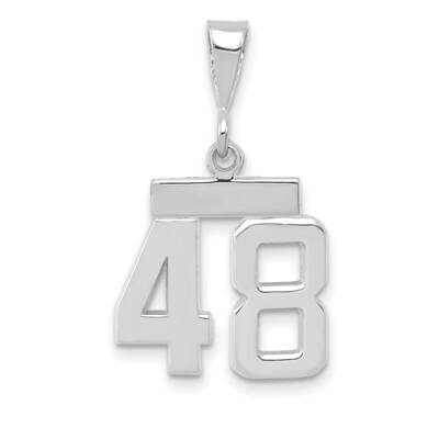 Number 48 Charm 14k White Gold Polished Small WSP48, MPN: WSP48, 196904074954