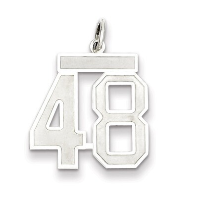 Pendant Number 48 Satin Sterling Silver Medium QPM48, MPN: QPM48, 883957127217