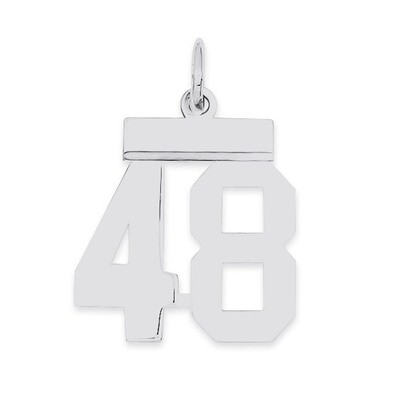 Pendant Number 48 Polished Sterling Silver Small QSS48, MPN: QSS48, 883957101408