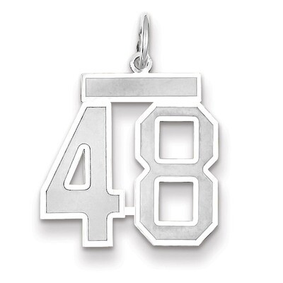Number 48 Charm Medium Satin 14k white Gold WSM48, MPN: WSM48, 883957077543