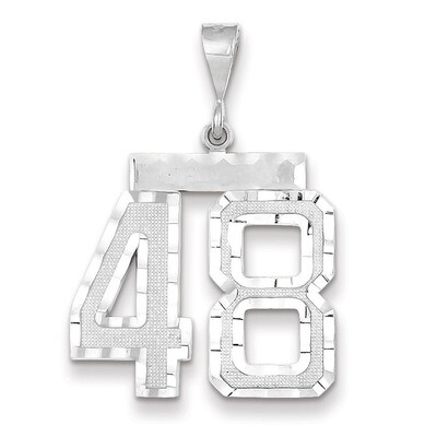 Number 48 Charm 14k white Gold Large Diamond -cut WLN48, MPN: WLN48, 883957124247