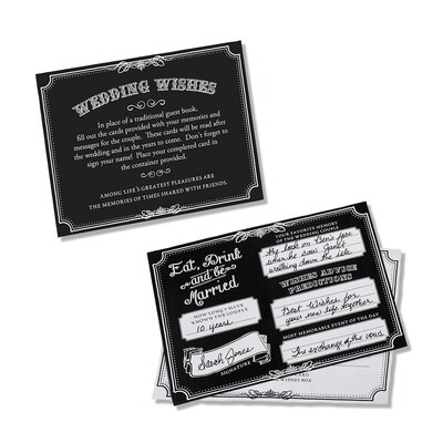 Lillian Rose Set of 48 Black Wedding Wishes Cards GM20301, MPN: GM20301, 710309399070