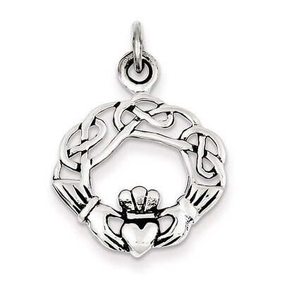 Claddagh Pendant Antiqued Sterling Silver QC3873, MPN: QC3873, 883957908878