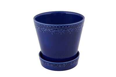 Bordallo Pinheiro Rua Nova Vase 18X16 With Plate Indigo 65027069, MPN: 65027069, 5600413618011