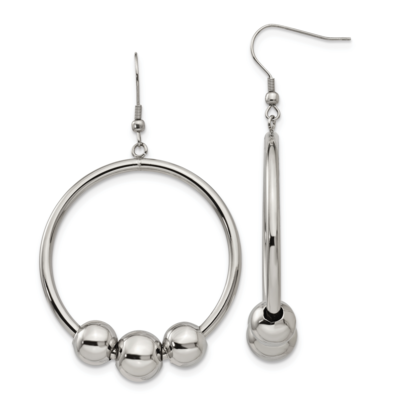 Shepherd Hook Earrings Stainless Steel Polished SRE989 by Chisel, MPN: SRE989, 191101383687