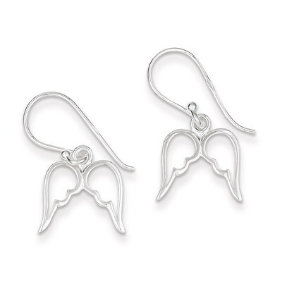 Wings Shepherd Hook Earrings Sterling Silver QE9090, MPN: QE9090, 883957579412