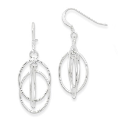 Dangle Shepherd Hook Earrings Sterling Silver QE8946, MPN: QE8946, 886774750040