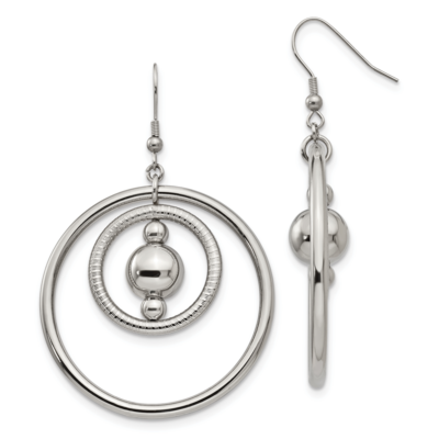 Textured Shepherd Hook Earrings Stainless Steel Polished SRE1006 by Chisel, MPN: SRE1006, 191101383…
