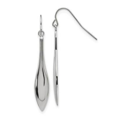Dangle Shepherd Hook Earrings Stainless Steel Polished SRE976, MPN: SRE976, 886774612164