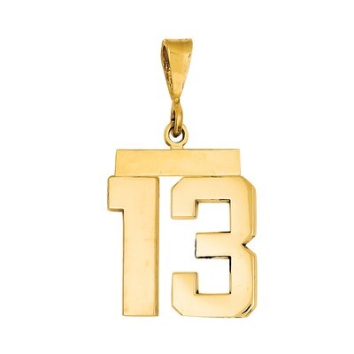 Number 13 Charm 14k Gold Medium Polished MP13, MPN: MP13, 883957134628