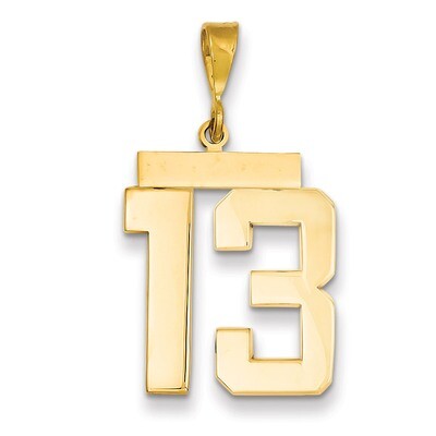 Number 13 Charm 14k Gold Large Polished LP13, MPN: LP13, 883957066387