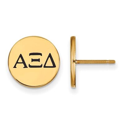 Alpha Xi Delta Enameled Post Earrings Gold-plated Silver GP033AXD, MPN: GP033AXD, 886774935607
