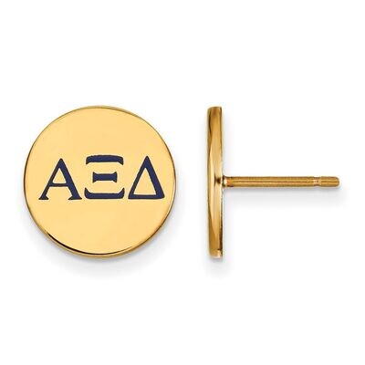 Alpha Xi Delta Enameled Post Earrings Gold-plated Silver GP032AXD, MPN: GP032AXD, 886774934860