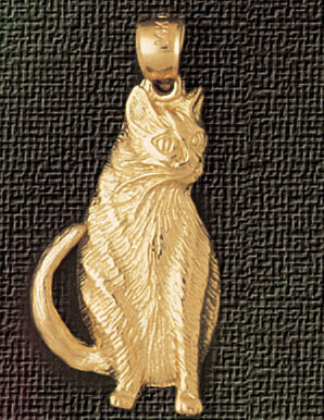 Dazzlers Jewelry Cat Pendant Necklace Charm Bracelet in Yellow, White or Rose Gold 1922, MPN: DZ-19…