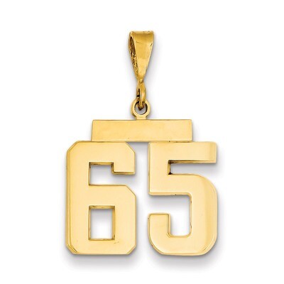 Number 65 Charm 14k Gold Medium Polished MP65, MPN: MP65, 883957135595