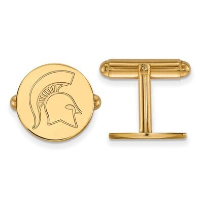Michigan State University Cufflinks 14k Yellow Gold 4Y053MIS, MPN: 4Y053MIS, 886774884615