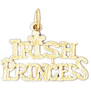Dazzlers Jewelry Irish Princess Pendant Necklace Charm Bracelet in Yellow, White or Rose Gold 10414…