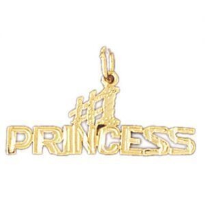 Dazzlers Jewelry Number One Princess Pendant Necklace Charm Bracelet in Yellow, White or Rose Gold …