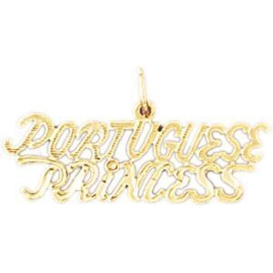 Dazzlers Jewelry Portuguese Princess Pendant Necklace Charm Bracelet in Yellow, White or Rose Gold …