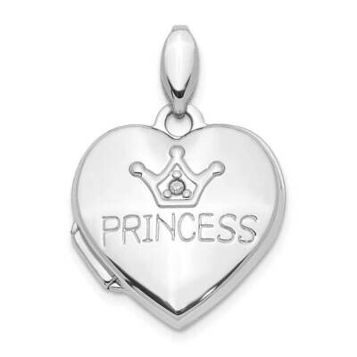 Diamond 16mm Princess Locket Pendant 14k White Gold XL737, MPN: XL737, 883957946665