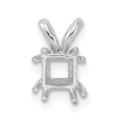 Princess 8-Prong 3.5mm Pendant Setting 14k White Gold WG969, MPN: WG969,